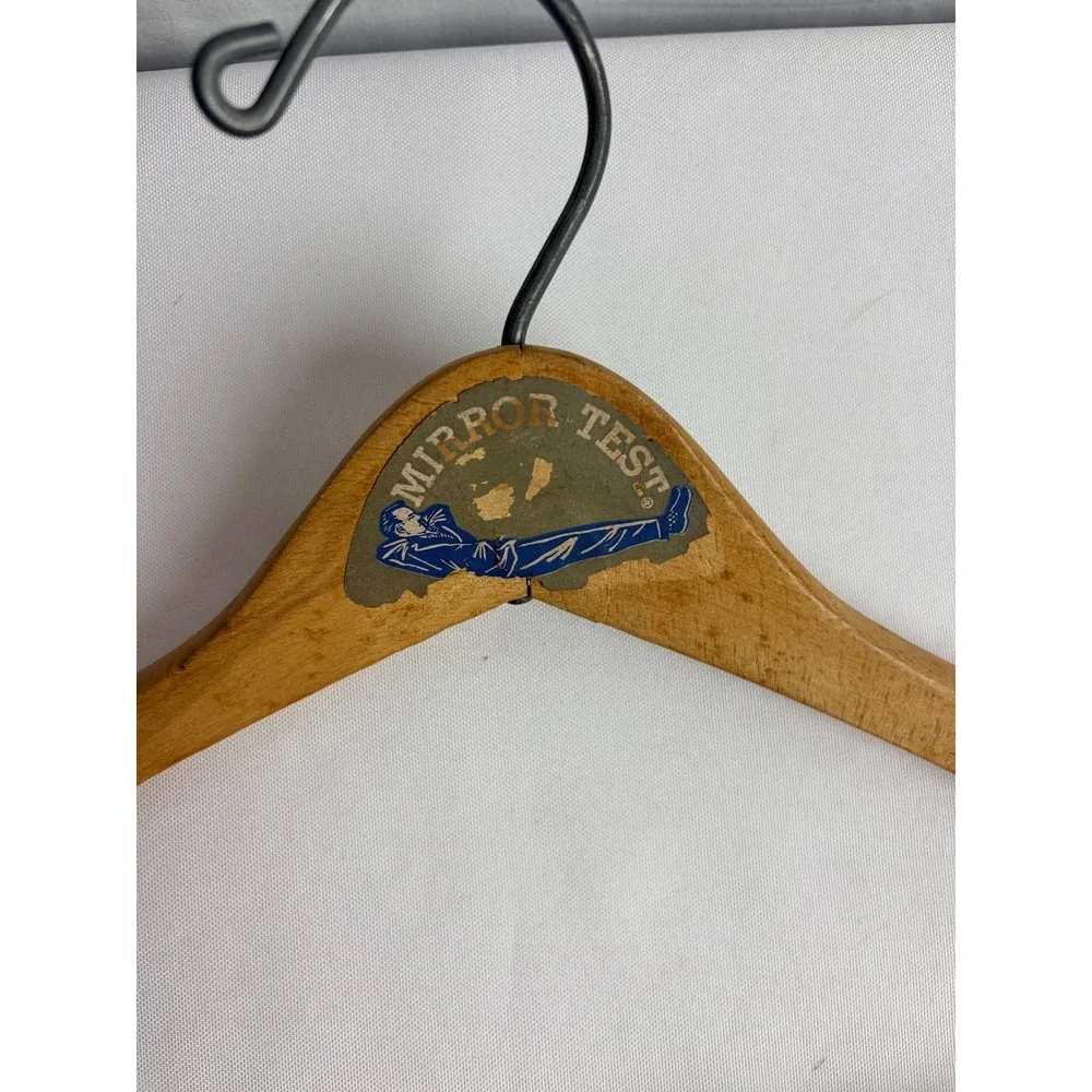 Vintage Mirror Test Wooden Suit Hanger Wishbone Pants Bar MCM Haberdashery